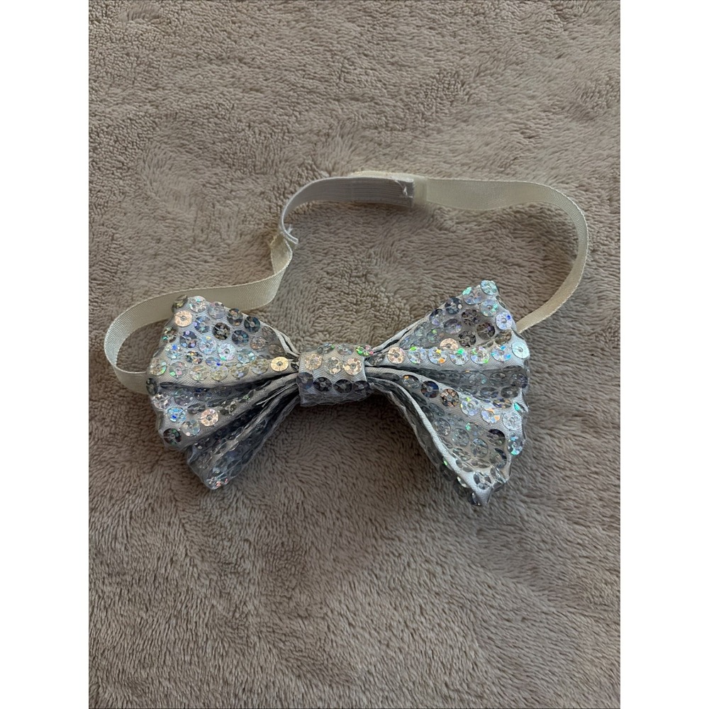 Build A Bear Silver Glitter Bow Tie